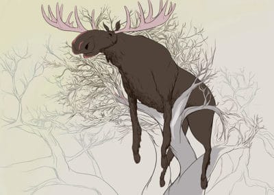 Tom Moore, Untitled (the moose in the tree), Digital print, 21 x 29.7cm, €54