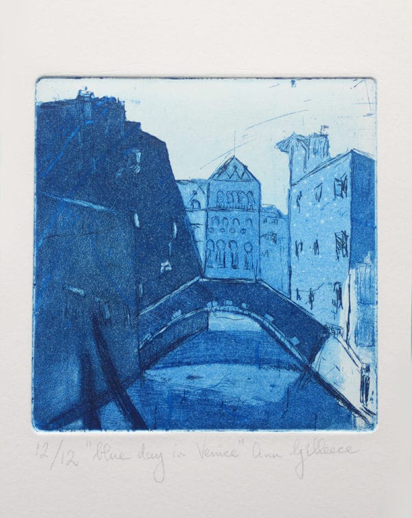 Blue day in Venice, Etching and aquatint, 11.5 x 11.5cm, €140