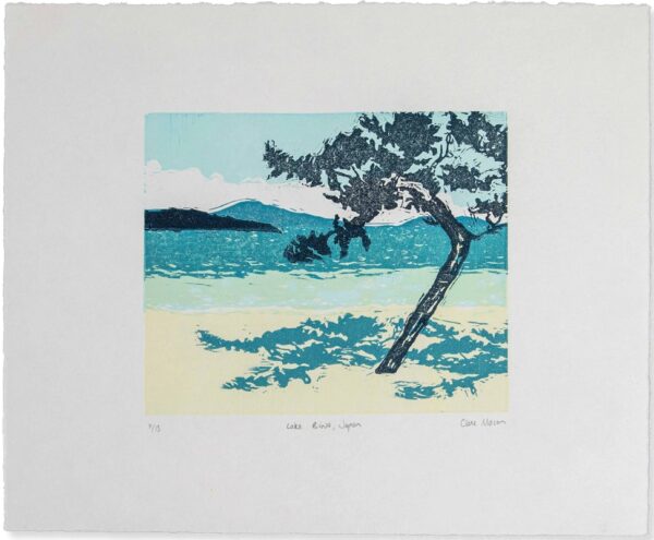 Clare Mason, Lake Biwa, Japan, Lino print, 26 x 32cm, €150