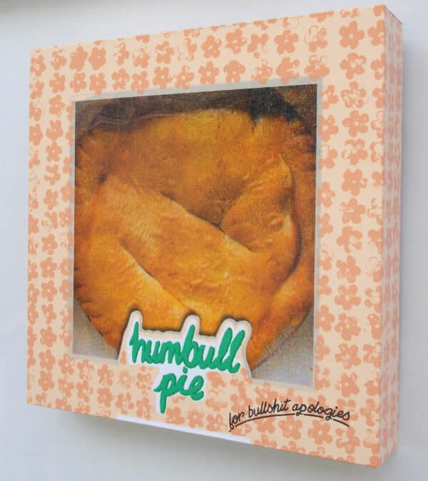 Humbull Pie, 2022, 9 colour screenprint with spot varnish and gloss varnish overlay on paper mounted onto wooden panel, 30.5 x 30.5 x 5cm, edition of 6