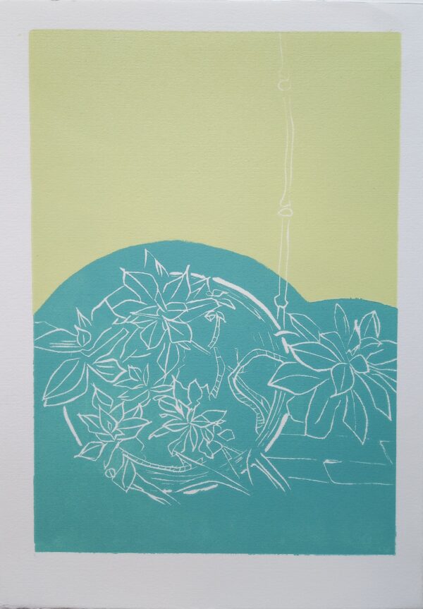 Jane Ellis, Green Succulent, Linocut, 35 x 25cm, €180