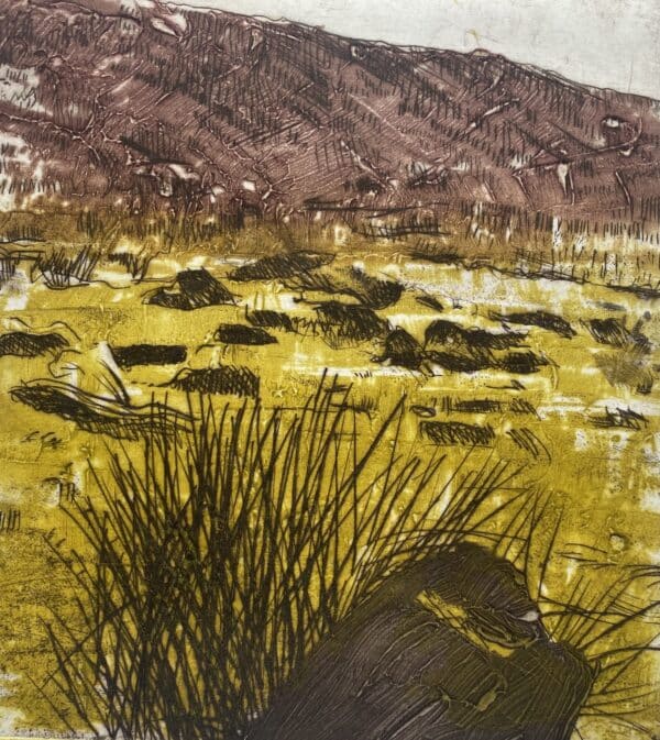 Margaret McLoughlin, Gold and Purple Place, Etching, 32 x 30cm, €275