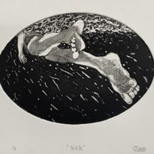 Vanessa Daws, Kick, Etching and aquatint, 12 x 16cm, €110