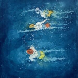 Vanessa Daws, Swimming Together, Etching and aquatint, 18cm x 14.5cm, €180